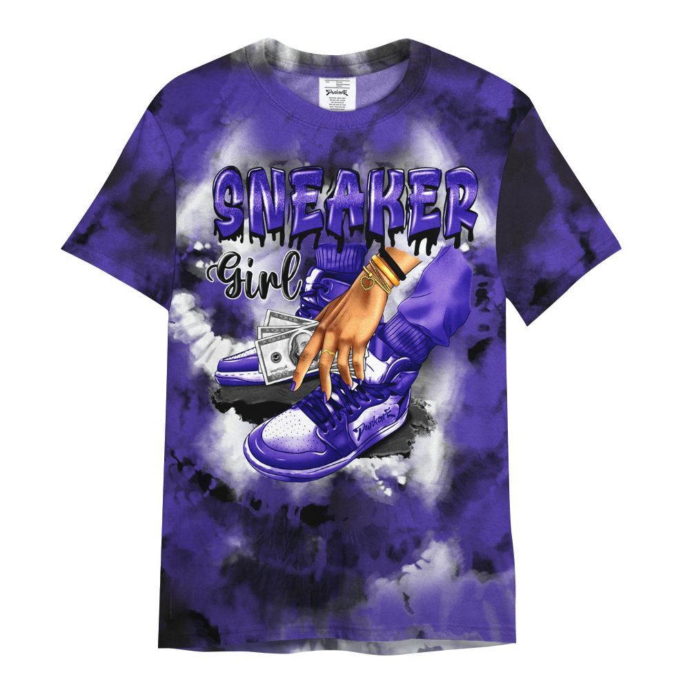 Shirt To Match Field Purple 12s - SNEAKER Girl Money Drip Tie Dye All Over Print