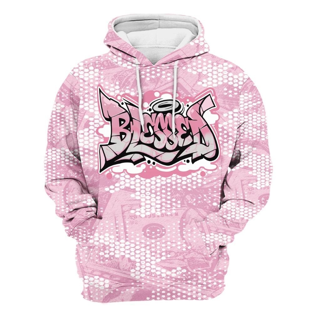 Hoodie To Match Orchid 4s - Blessing Graphic Banknotes All Over Print