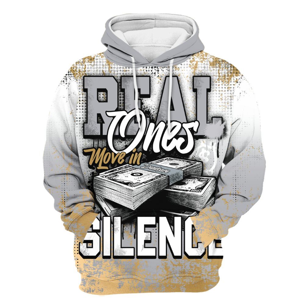 Hoodie To Match Retro High OG Cool Grey 1s - Move In Silence Money Street Retro All Over Print
