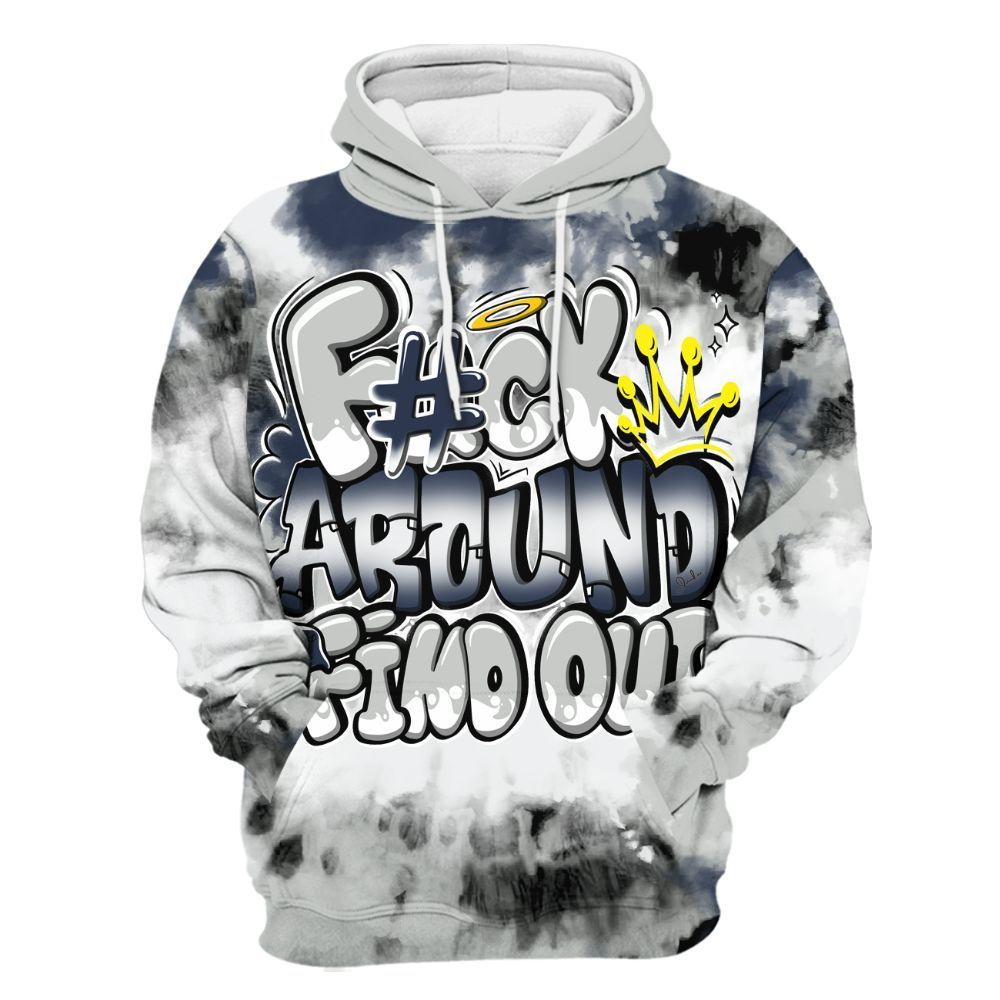 Hoodie To Match Low Navy Grey Gum 1s - FK Around Find Out All Over Print