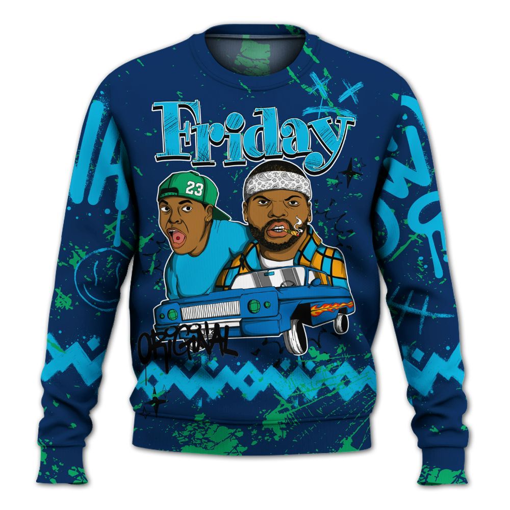 Sweatshirt To Match Dunk Low GS Electric Algae - Friday Sneaker Crayon All Over Print