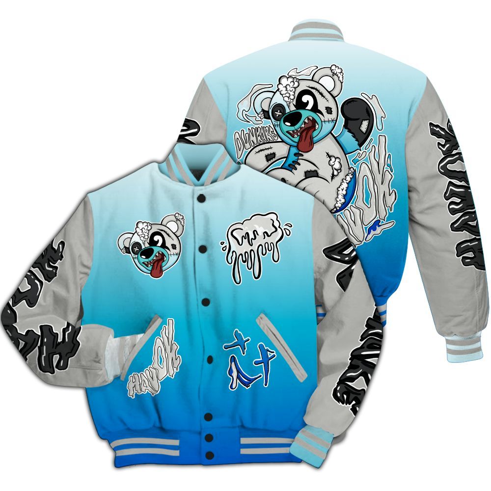 Varsity Jacket To Match Air Max One Block Down Blue - Havok Bear All Over Print