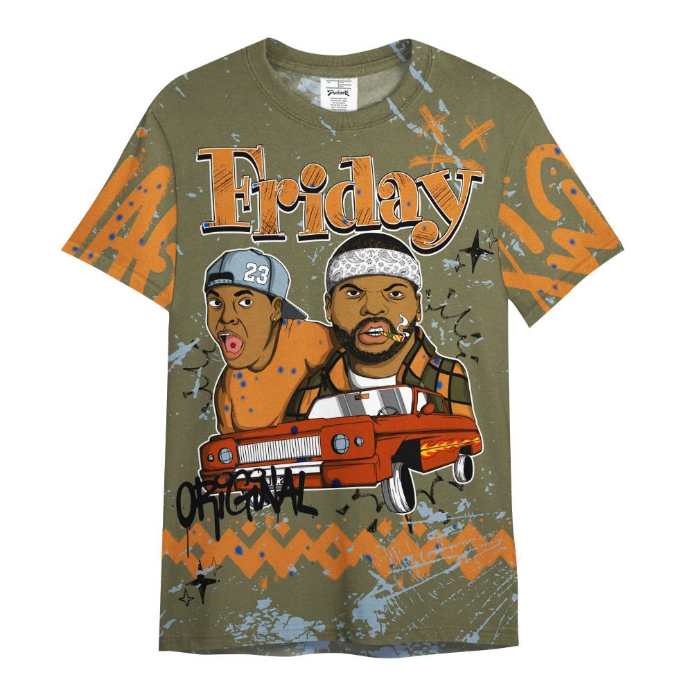 Shirt To Match Olive 5s - Friday Sneaker Crayon All Over Print