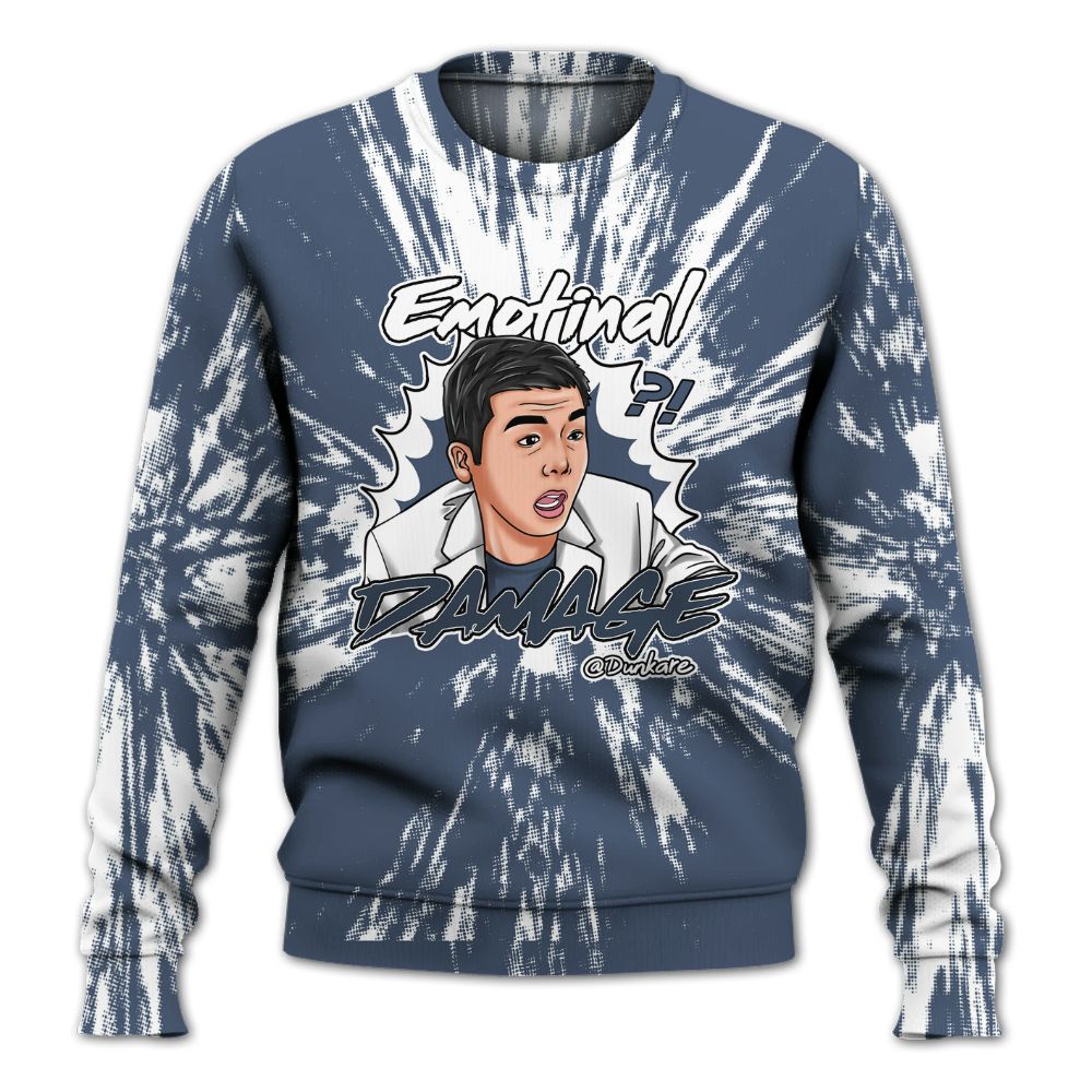 Sweatshirt To Match Low Diffused Blue 11s - Damaged Meme Shirt Unisex Outfit All Over Print