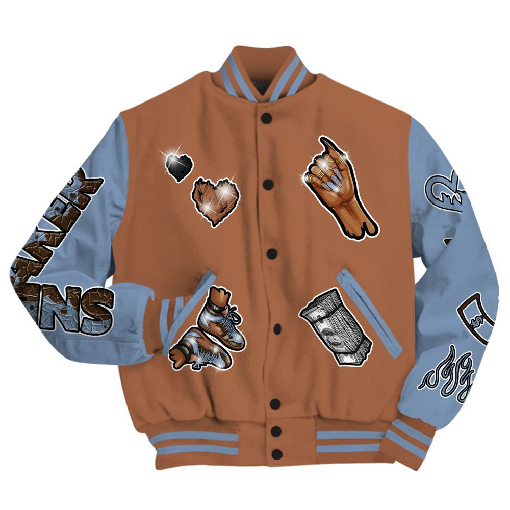 Varsity Jacket To Match Air Foamposite Metallic Copper - Sneakerz Girlz All Over Print
