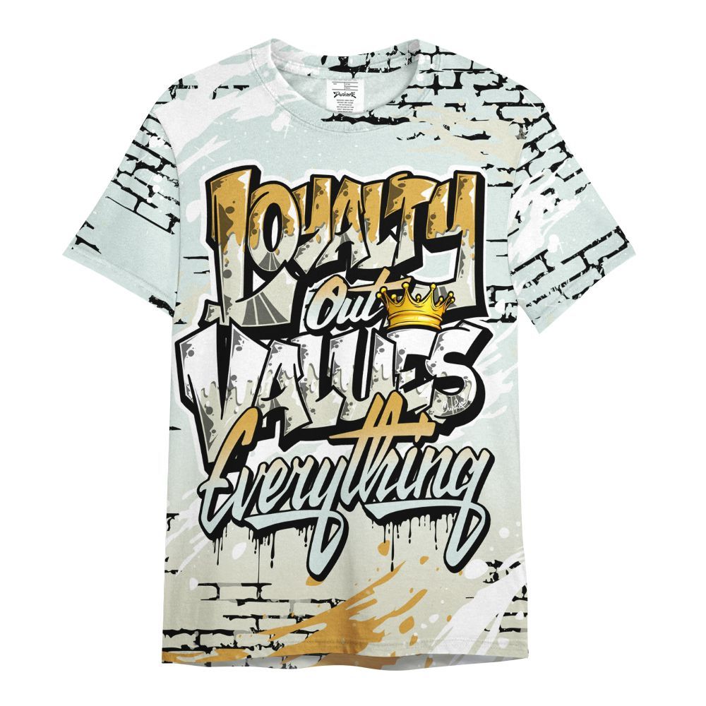 Shirt To Match Pure Platinum 4s - Values Of Loyalty Drip All Over Print