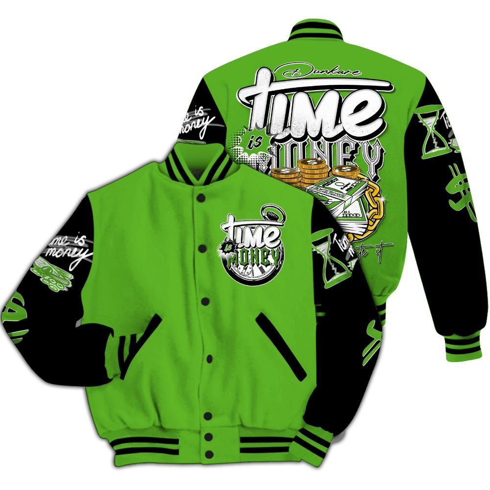 Varsity Jacket To Match Air Foamposite One Volt - Time Is Money All Over Print