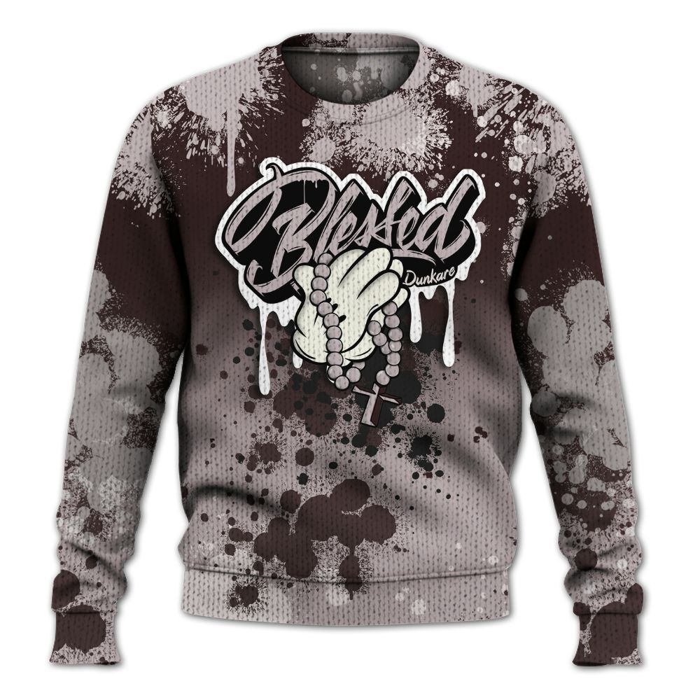 Sweater To Match AMM Air Smokey Mauve 6s - God Blessed Ink Drip Graphic