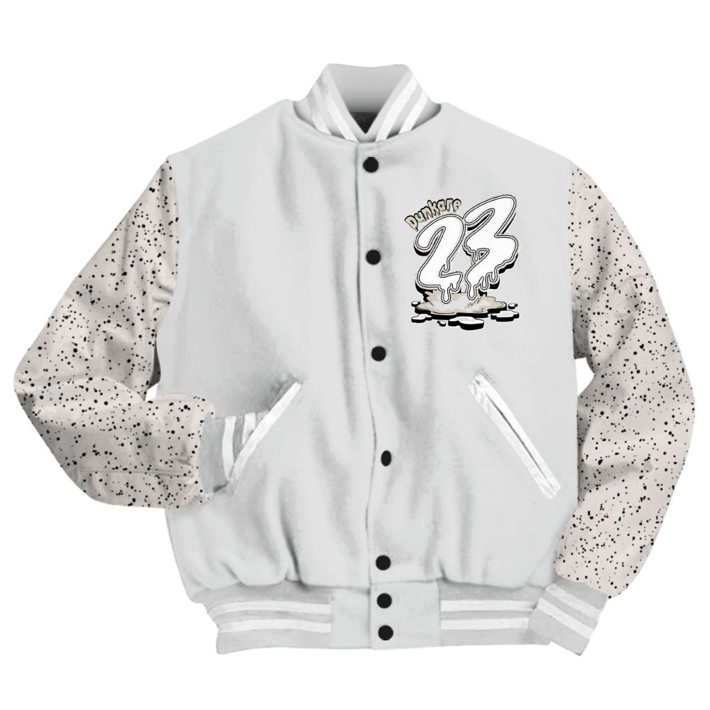Varsity Jacket To Match Retro Reverse Metallic 5s - Custom Name 23 Drip All Over Print