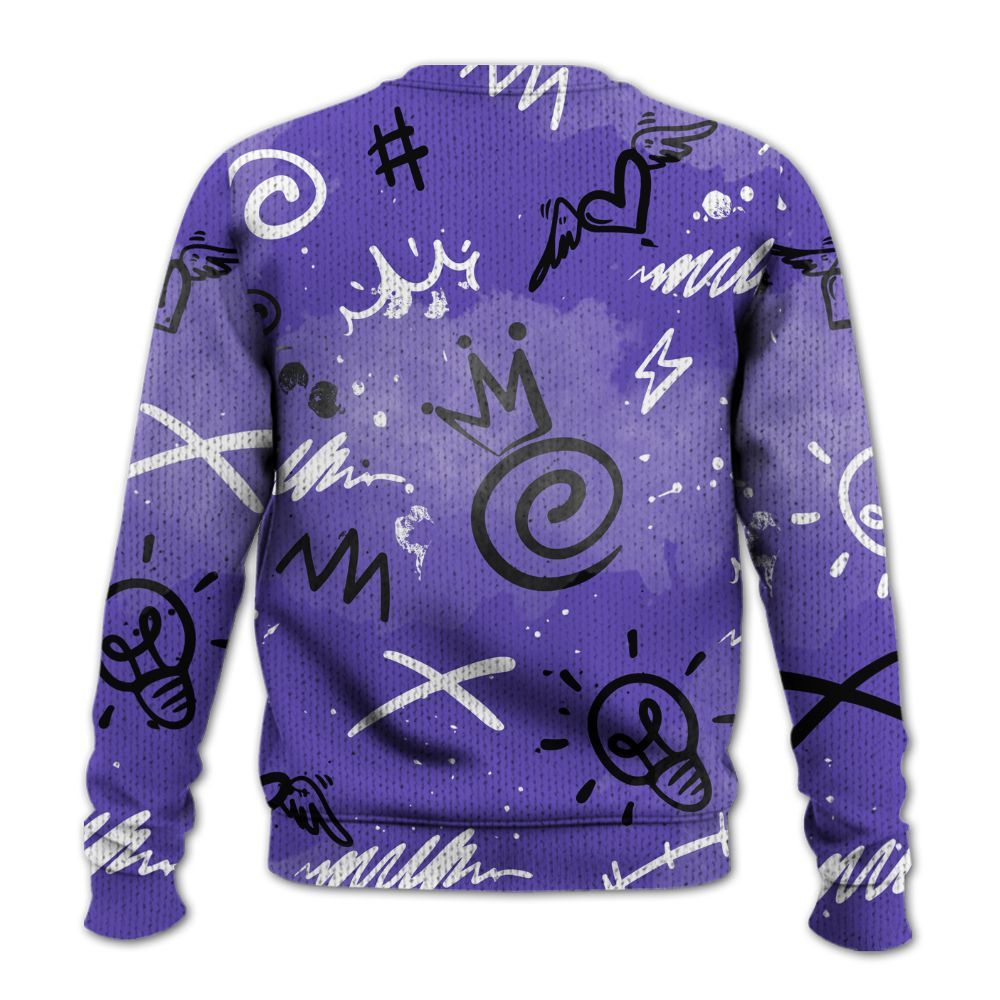 Knitted Sweater To Match Field Purple 12s - Drip Been Di2ferent