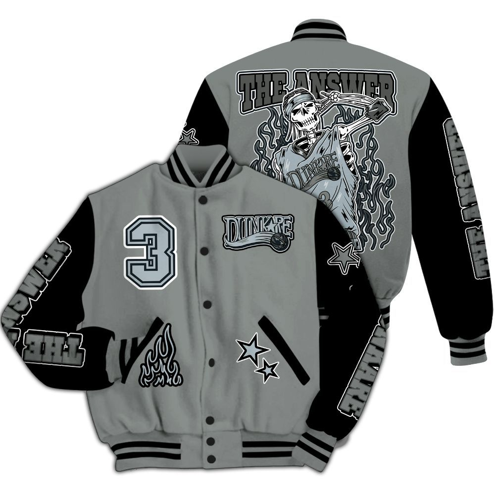 Varsity Jacket To Match Retro Georgetown 6s - Allen Answer Skeleton All Over Print