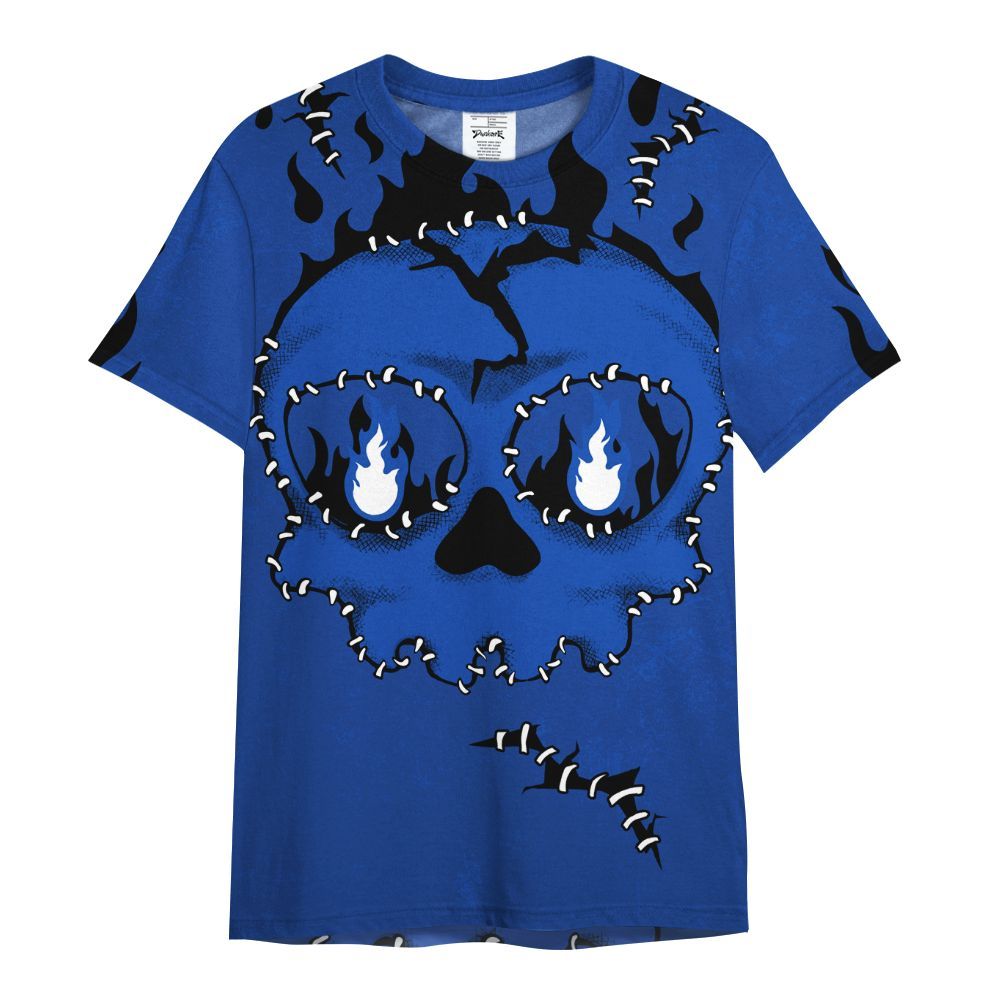Shirt To Match Air Foamposite One Royal - Cracked Skull Stitches All Over Print