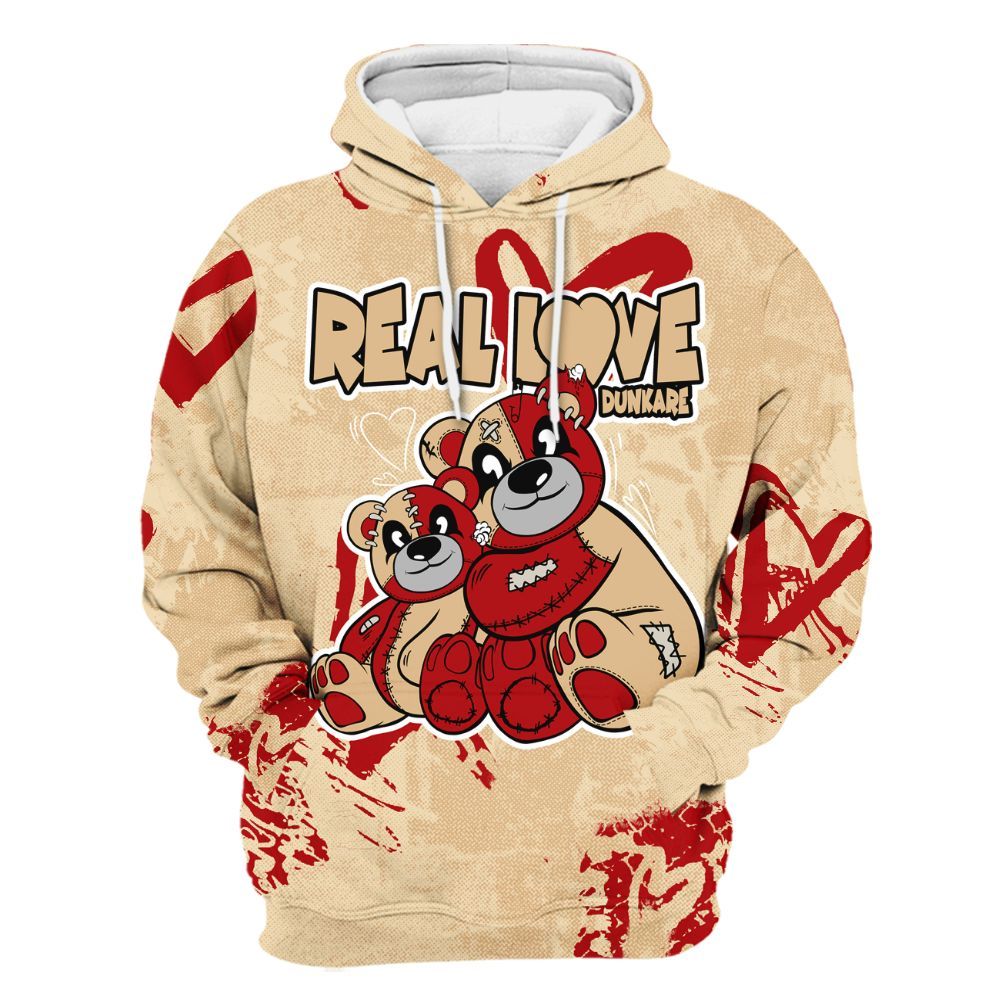 Hoodie To Match Dunk Low Strawberry Waffle - Sincere Fondness Bear All Over Print