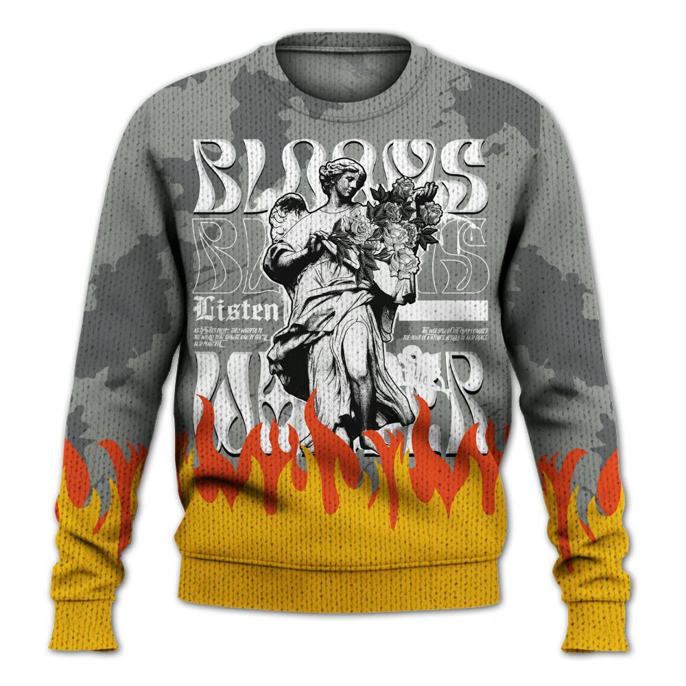 Knitted Sweater To Match Paris Cement Grey 4s - Blooms Whisper Retro