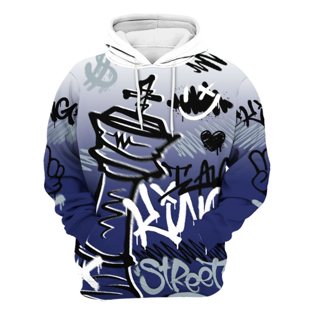 Hoodie To Match Midnight Navy 11s - Street King Chess Streetwear All Over Print