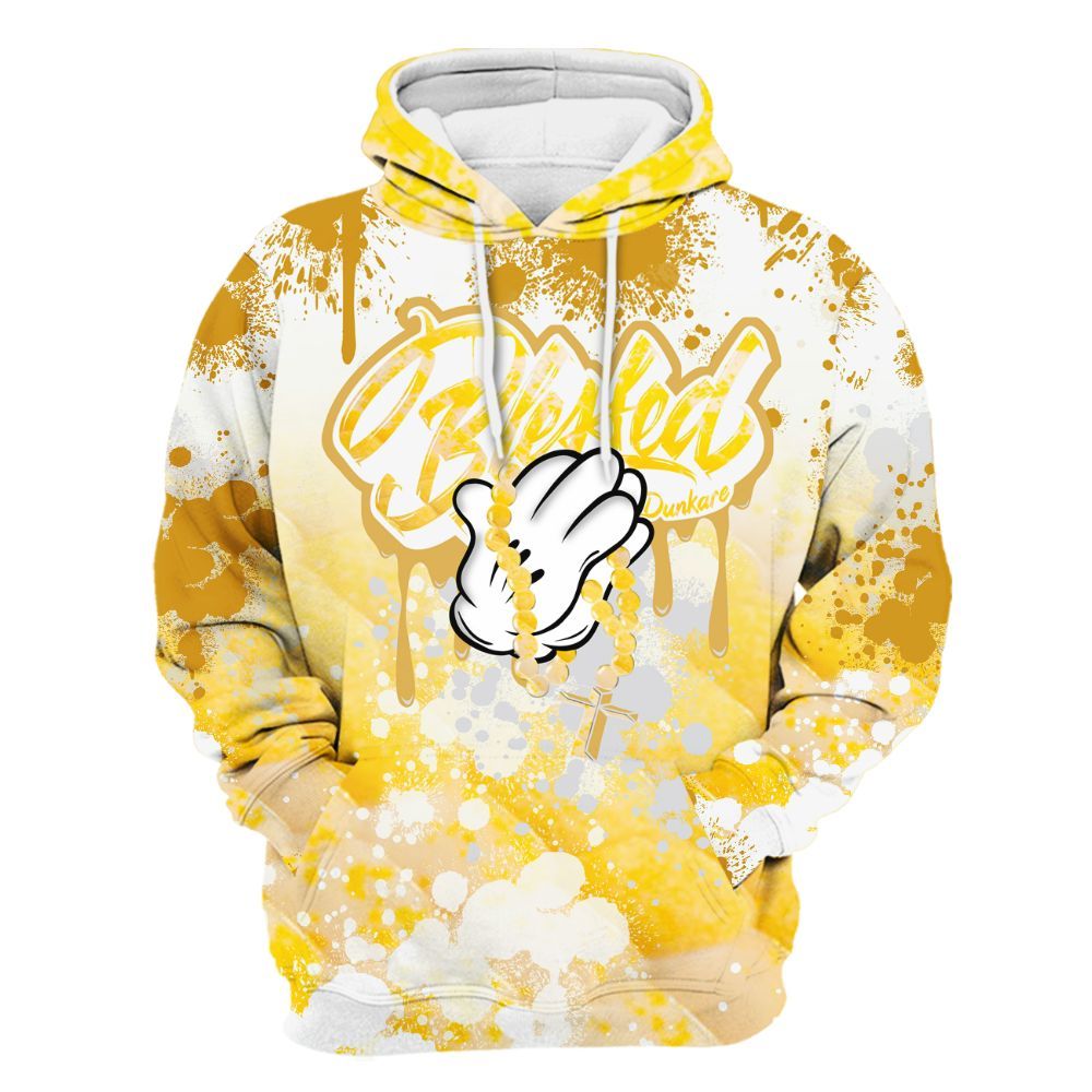 Hoodie To Match Low Yellow Python 11s - God Blessed Ink Drip All Over Print