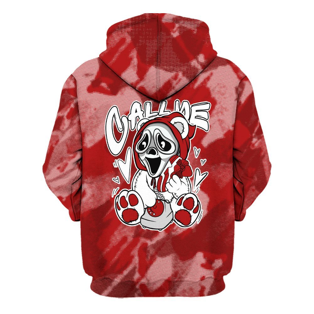 Hoodie To Match Red Taxi 12s - Call Me Bear Abstract Halftone All Over Print