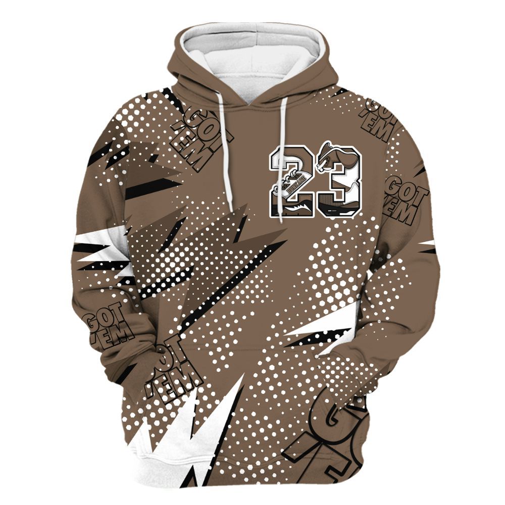 Hoodie To Match Dark Mocha Jack - Custom Name Number 23 5s All Over Print