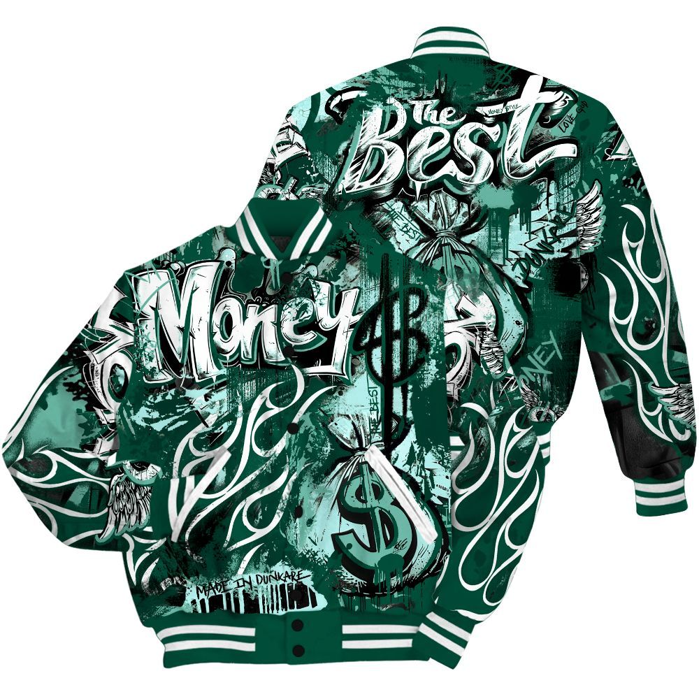 Varsity Jacket To Match Oxidized Green 4s Shirt, The Best Money All Over Print