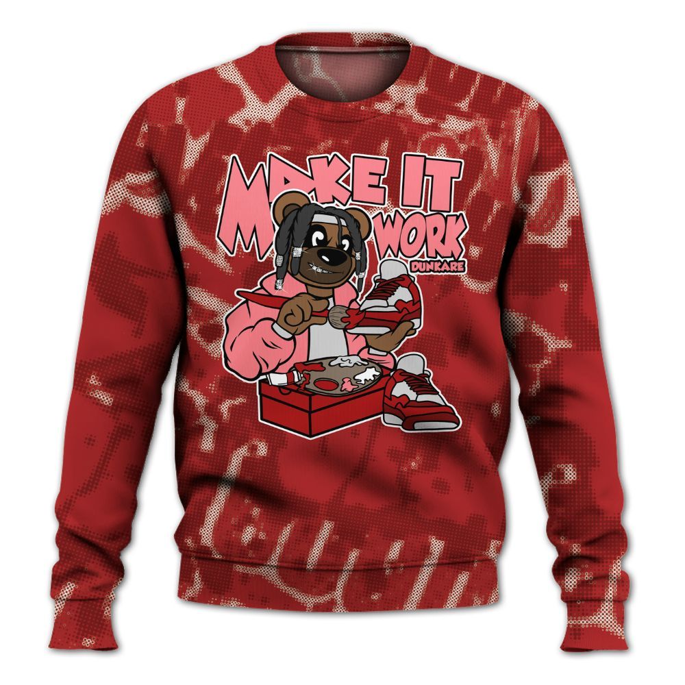 Sweatshirt To Match Red Taxi 12s - Pull It Off Bear Street All Over Print