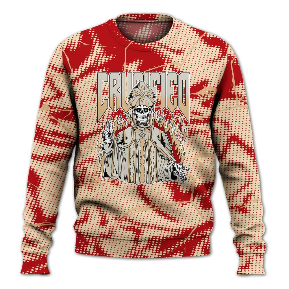 Sweatshirt To Match Dunk Low Strawberry Waffle - Crucified Skeleton Crack All Over Print