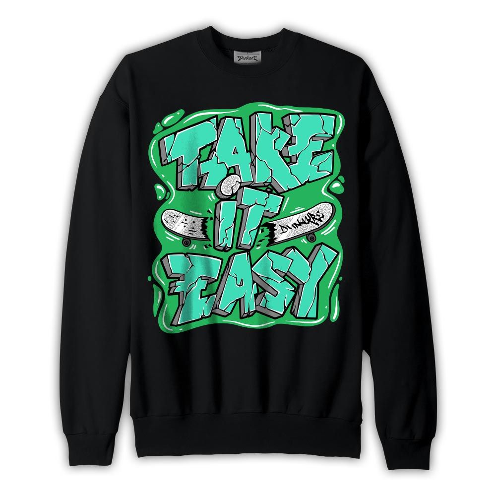 Sweatshirt To match Black Green Glow 3s Sweatshirt - Take It Easy Graffiti Graphic