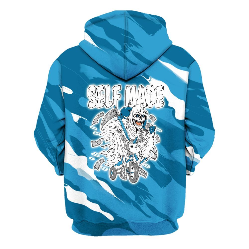 Hoodie To Match Powder Blue 9s - Self Make Skeleton Colored All Over Print