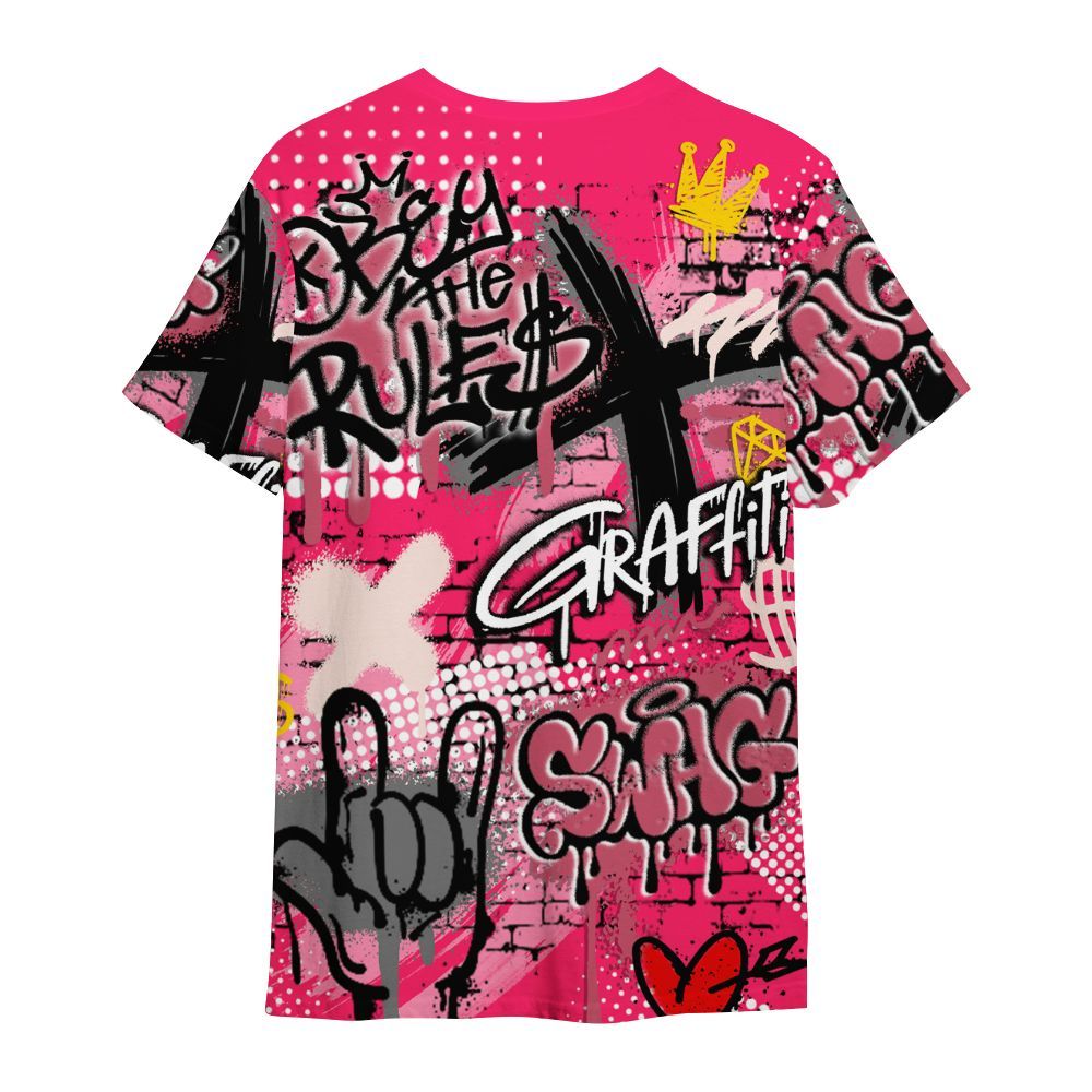Shirt To Match A'One Hyper Pink Shirt, True It Real Graffiti Streetwear All Over Print