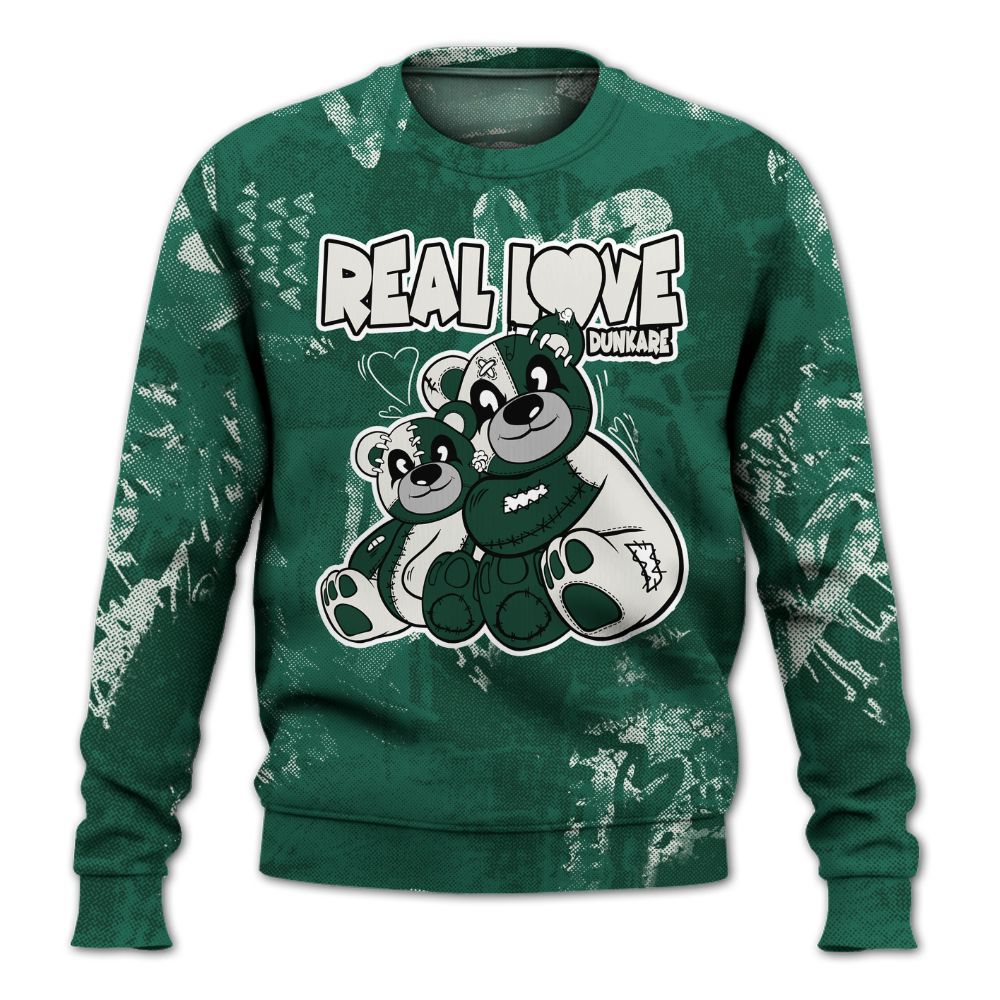 Sweatshirt To Match Oxidized Green 4s - Sincere Fondness Bear All Over Print