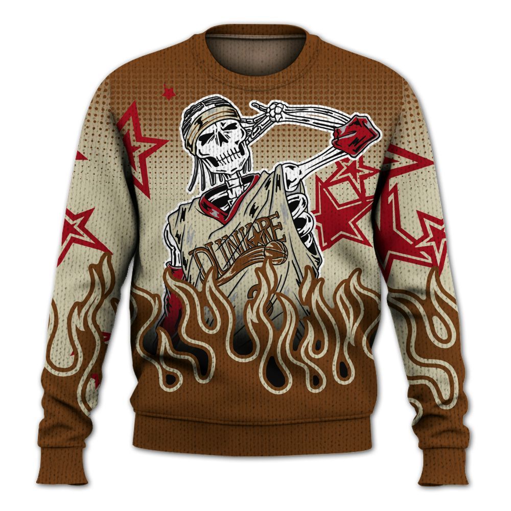 Knitted Sweater To Match Archaeo Brown 5s - Allen Answer Unique Fire Custom Name