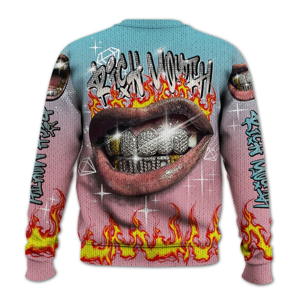 Knitted Sweater To Match Doernbecher 6s - Rich Mouth Fire Rap Retro 90s