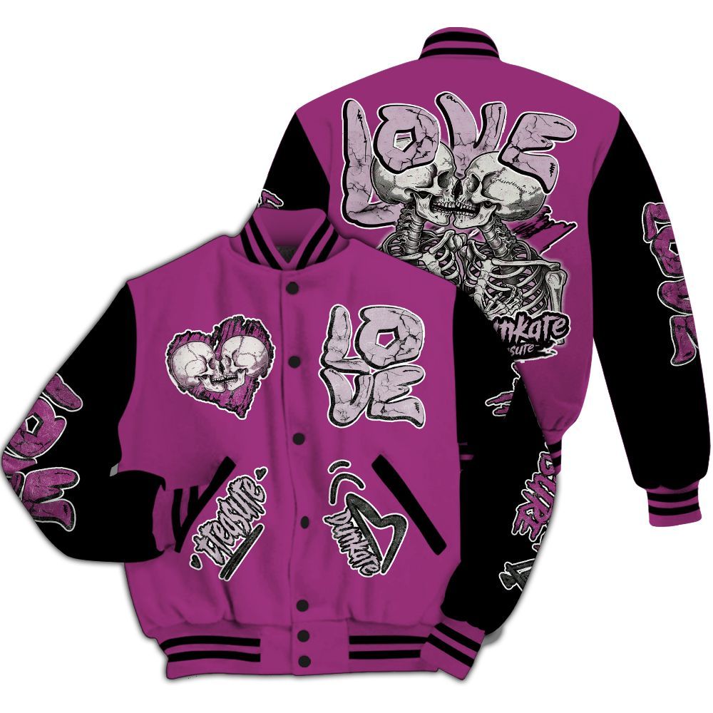 Varsity Jacket To Match Air Max Sunder Gore Tex Bold Berry - Skull Bear All Over Print