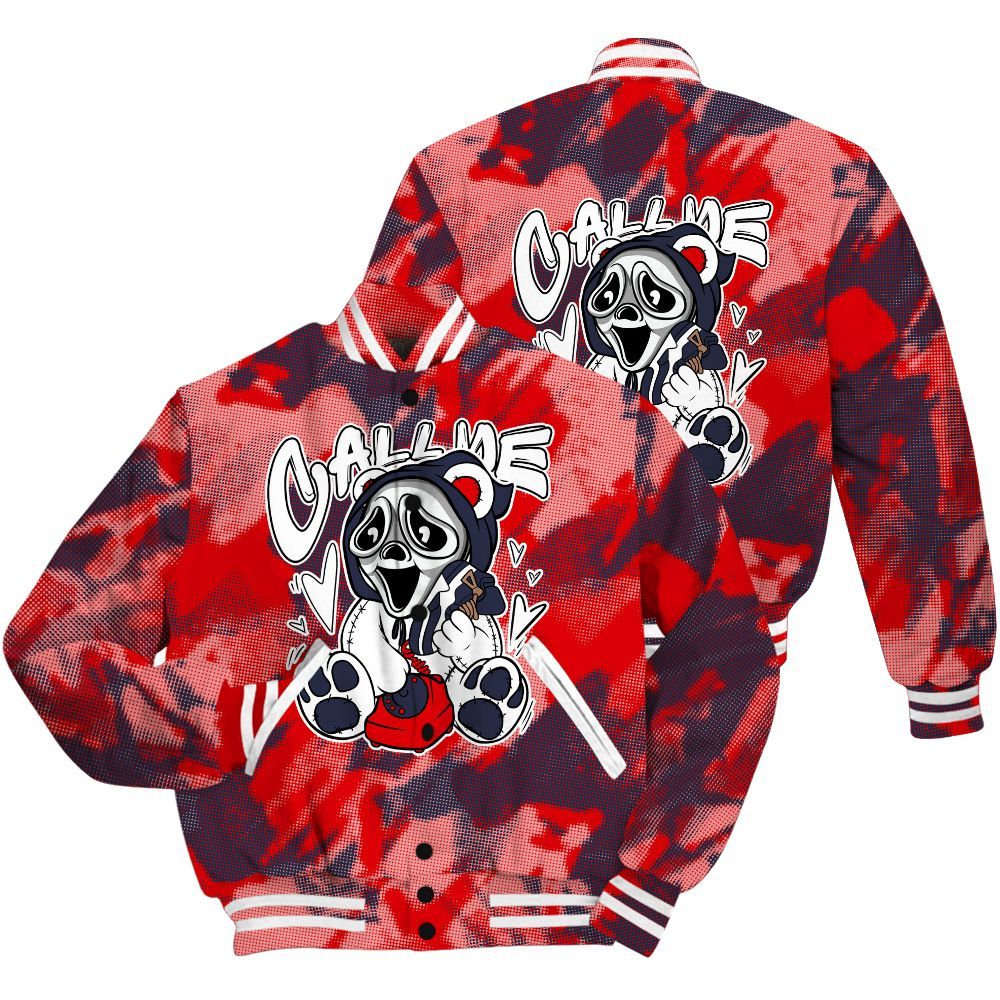 Varsity Jacket To Match Low OG Howard University 1s Shirt - Call Me Bear Abstract Halftone All Over Print