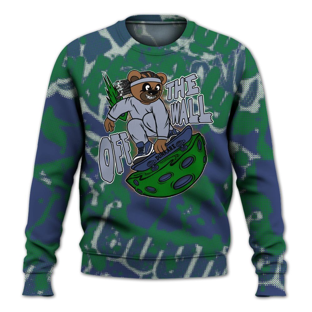 Sweatshirt To Match Midnight Navy 13s - Quirky Bear Street All Over Print