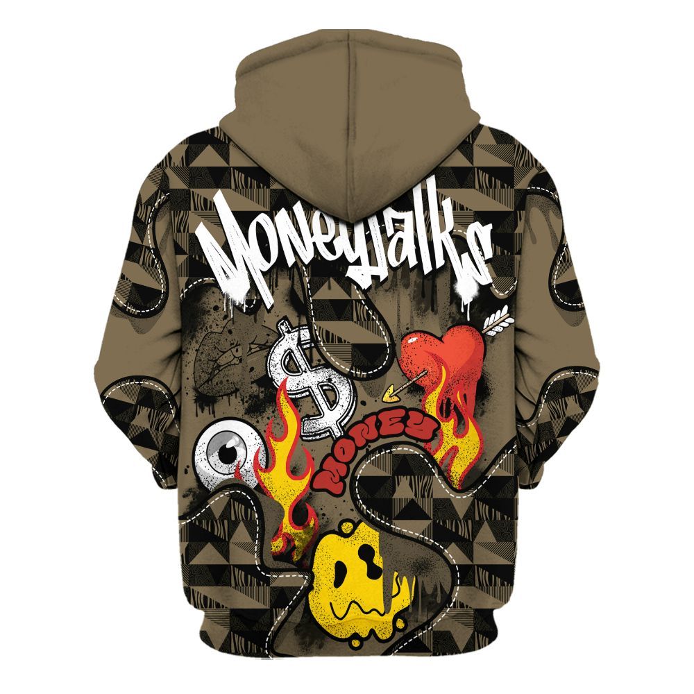 Hoodie To Match Olive 9s - 23 Smile Burning Heart All Over Print