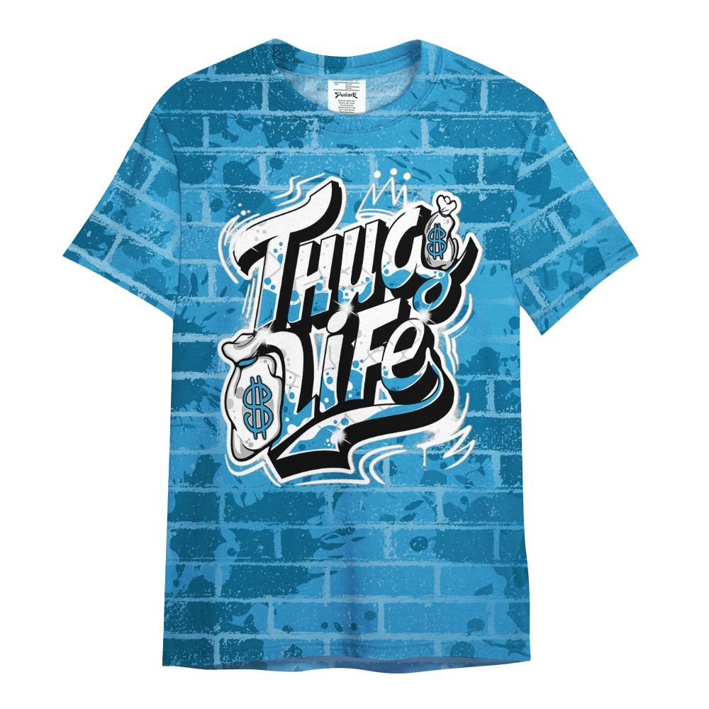 Shirt To Match Powder Blue 9s - Free Thug Living Graphic Brick Art All Over Print