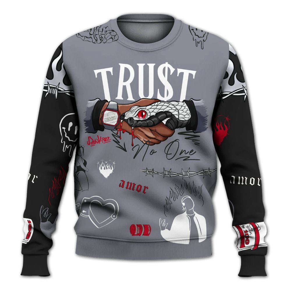 Sweatshirt To Match Retro Black Flint 13s - Snake Trust No One All Over Print
