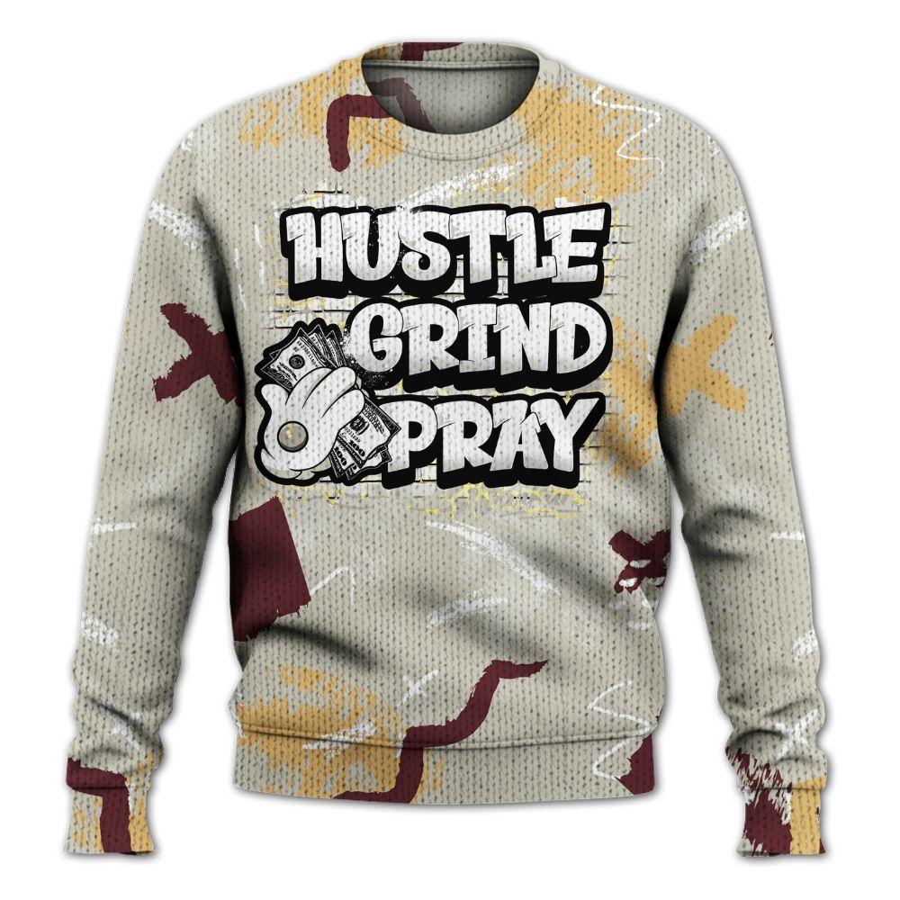 Knitted Sweater To Match Legacy 312 Year Of The Snake - Hustle Grind Pray Retro