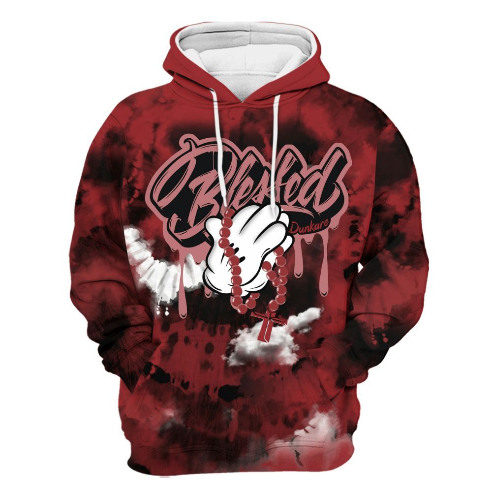 Hoodie To Match Alternate Flu Game 12s - God Blessed Tie Dye All Over Print
