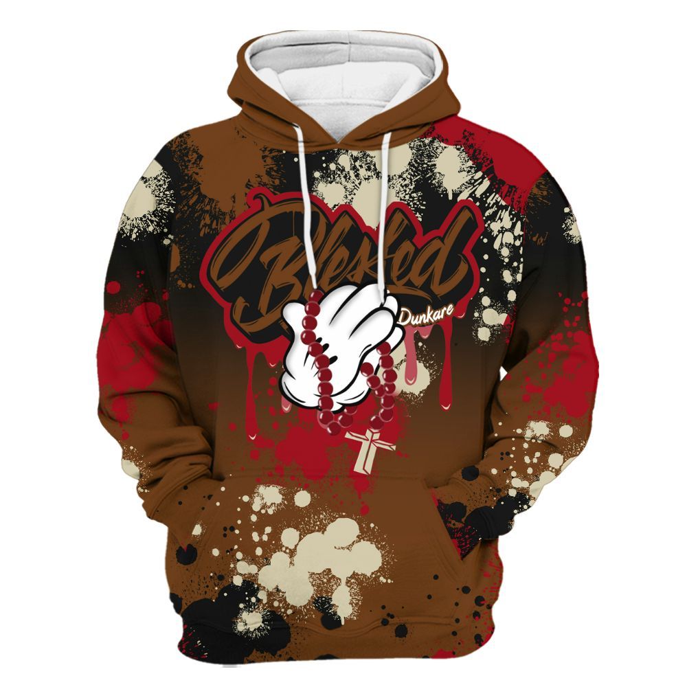 Hoodie To Match Archaeo Brown 5s - God Blessed Dripping All Over Print
