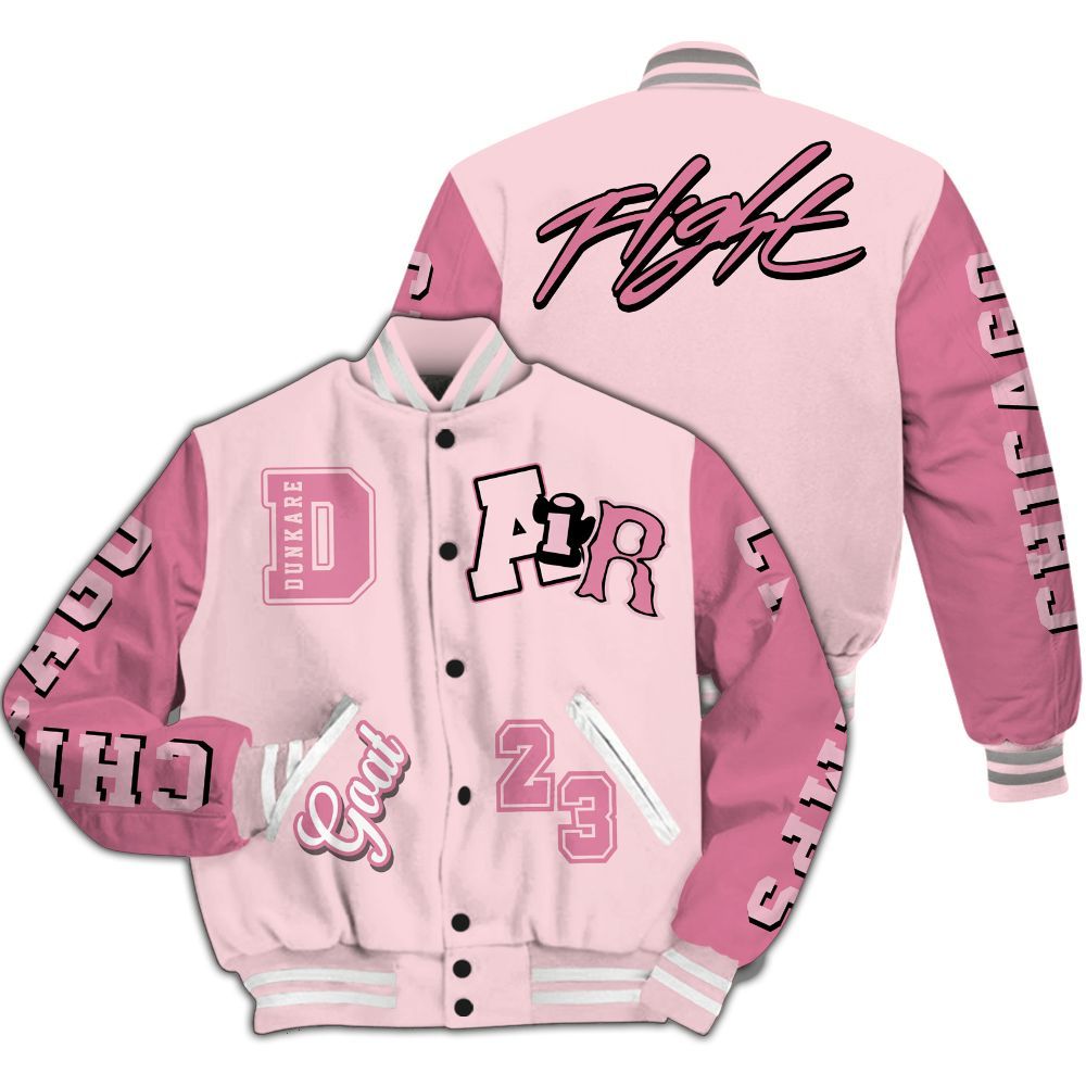 Varsity Jacket To Match GS Pearl Pink 12s - AIR Number 23 GOAT All Over Print