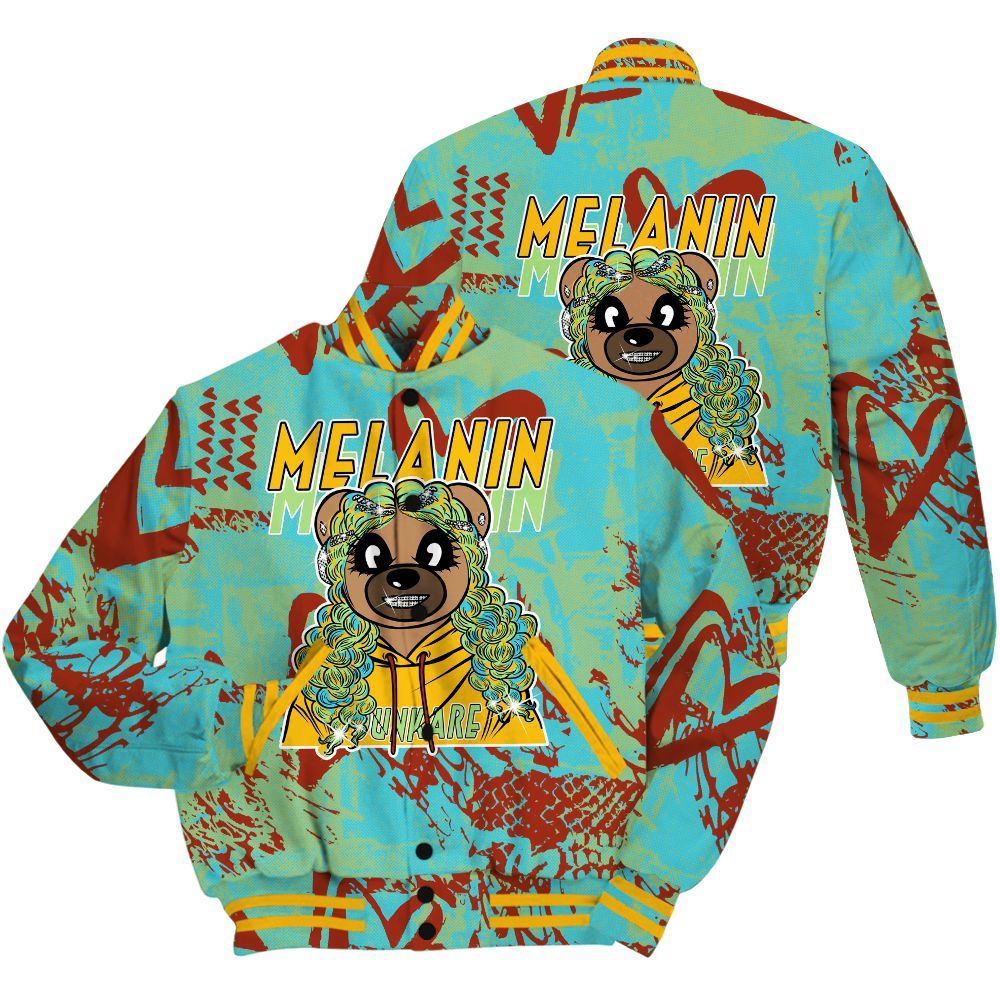 Varsity Jacket To Match SB Dunk Di'Orr Greenwood Shirt - Pigments Bear Heart Grunge All Over Print