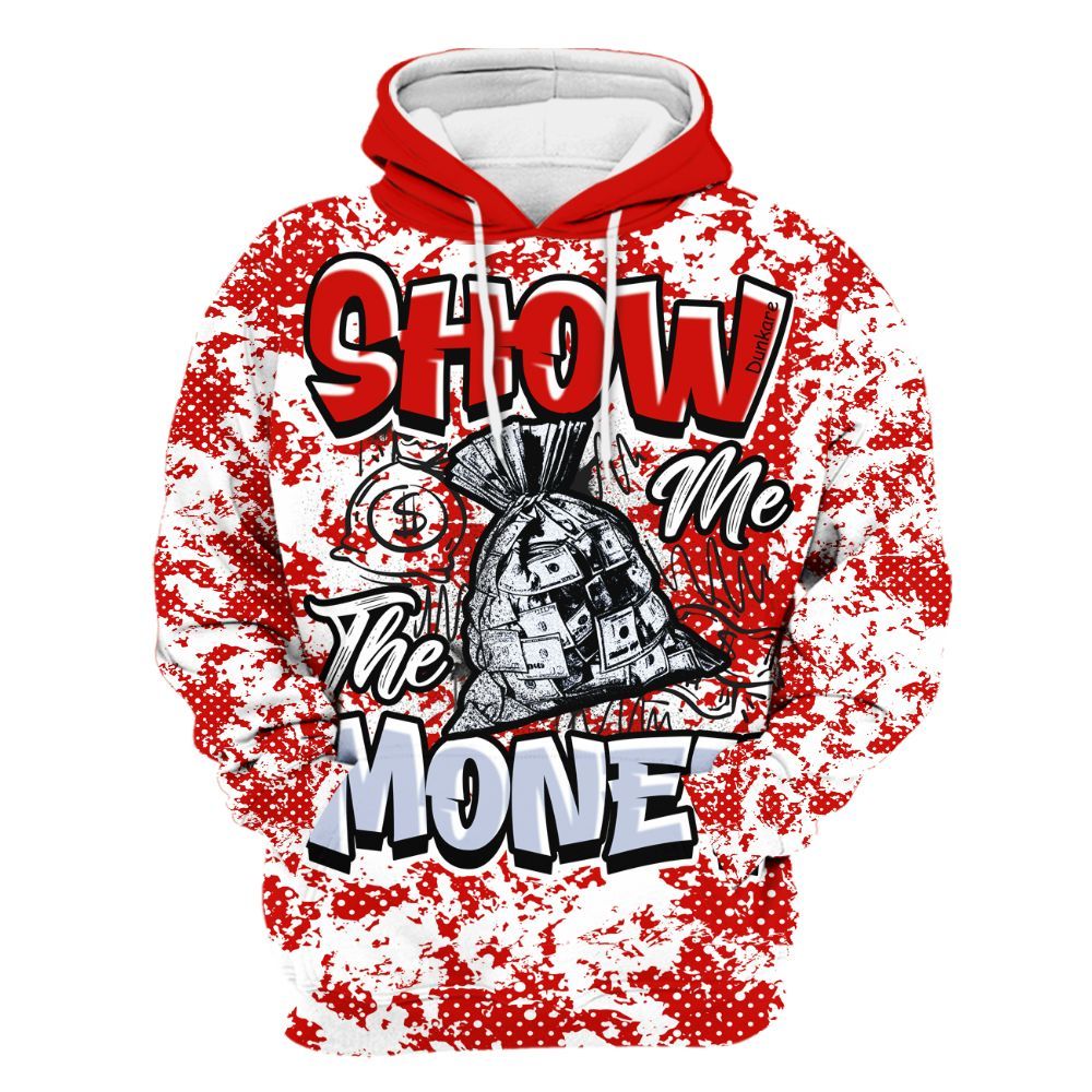 Hoodie To Match Fire Red 6s - Show Me The Money Retro All Over Print