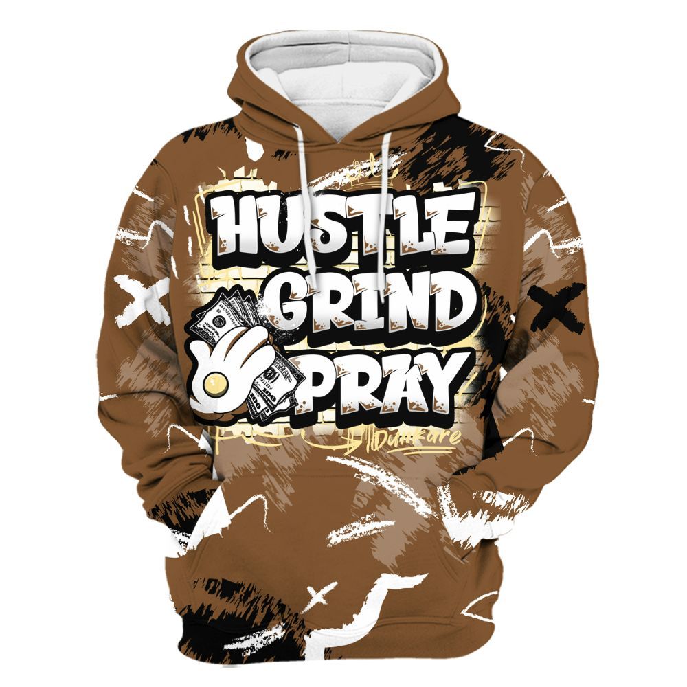 Hoodie To Match Air Max 90 Escape - Hustle Grind Pray Retro All Over Print