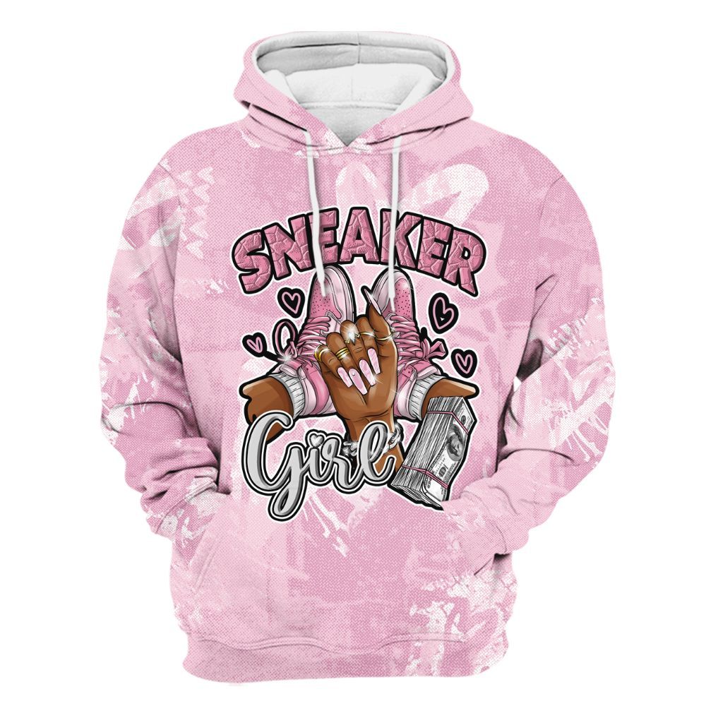 Hoodie To Match Orchid 4s - Sneakerz Girlz Heart Grunge All Over Print