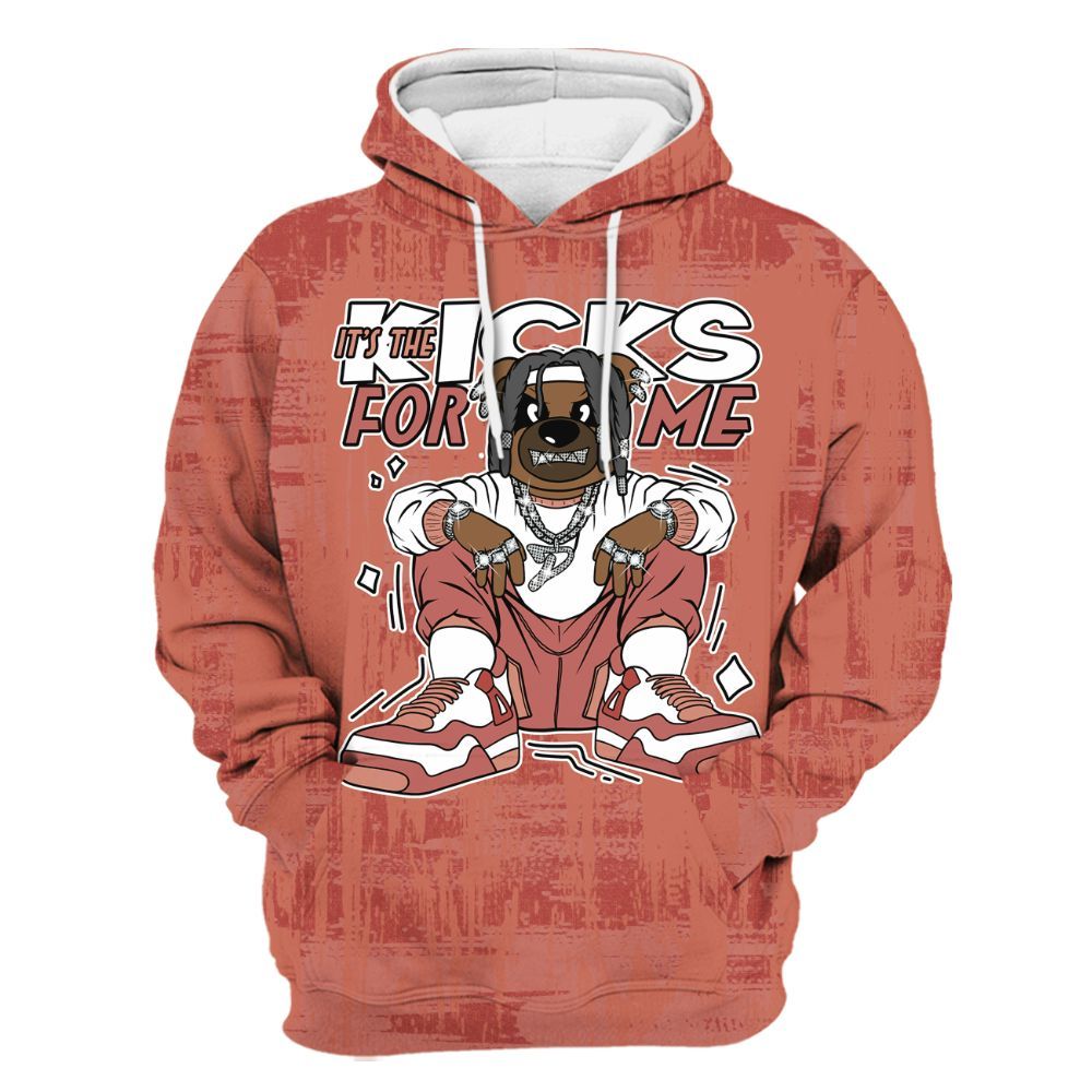 Hoodie To Match Dune Red 13s - Sneakers Bear Glitch Art All Over Print