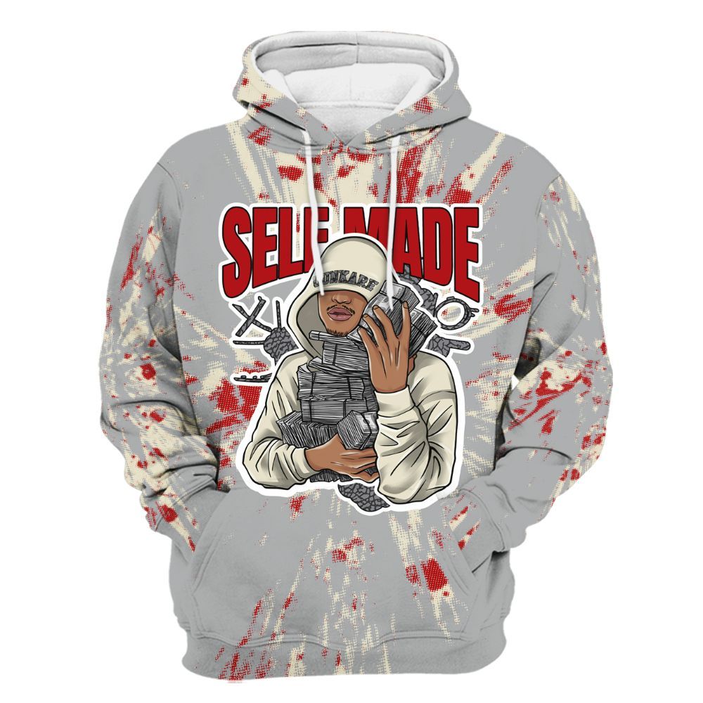 Hoodie To Match Cement Grey 3s - Selfmade Lux All Over Print
