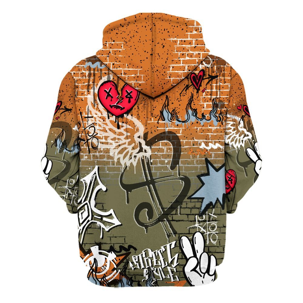 Hoodie To Match Olive 5s - Been Dif2erent Drip Graffiti All Over Print