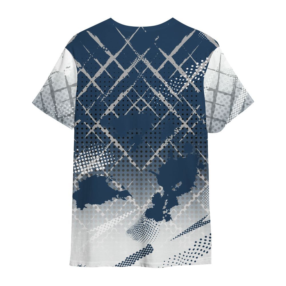 Shirt To Match Retro French Blue 2025 12s - Halftone Stand Business Dripping All Over Print