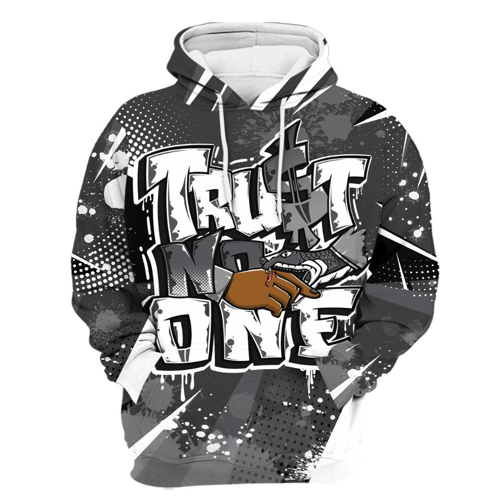 Hoodie To Match White Thunder 4s - Poly Trust No One Dripping All Over Print
